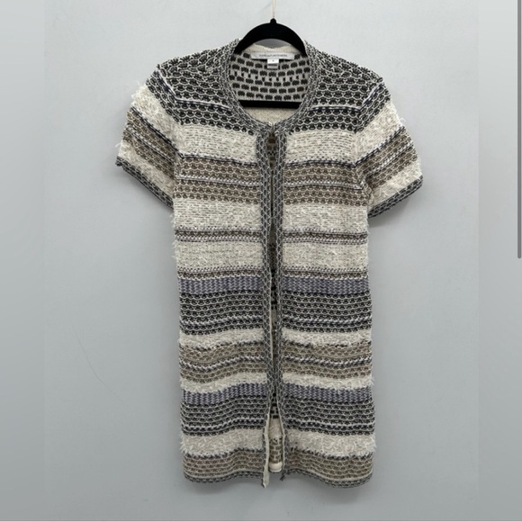 Diane Von Furstenberg M Aaryn stripe transitional knit woman classic cardigan - Picture 3 of 9